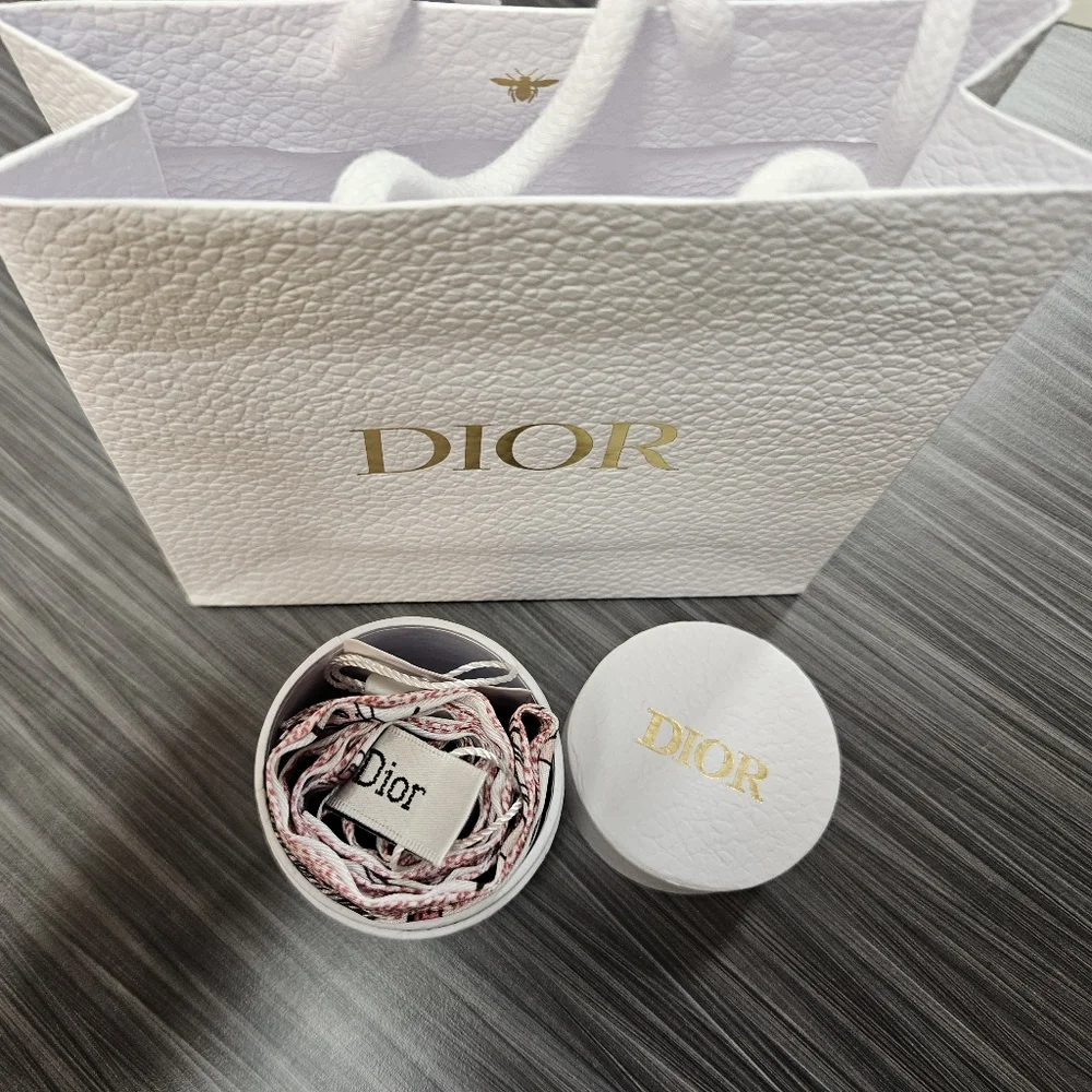 NEW Dior Pink & White Floral Neck Bag Scarf Dior Parfume Line - Picture 8 of 10